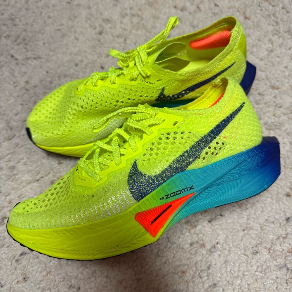 Nike ZoomX Running Shoes in Neon Yellow and Blue
